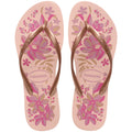Women's Slim Organic Flip Flops - Pink/Gold